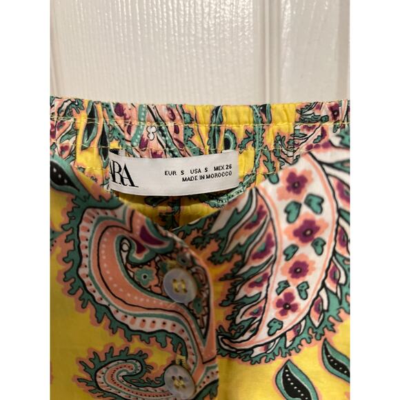 ZARA Floral Romantic Cottage Puff Sleeve MIDI Dress  Small Summer Vacation - Picture 4 of 7